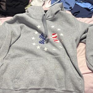 Under Armour Gray Performance Jacket with American Flag Design